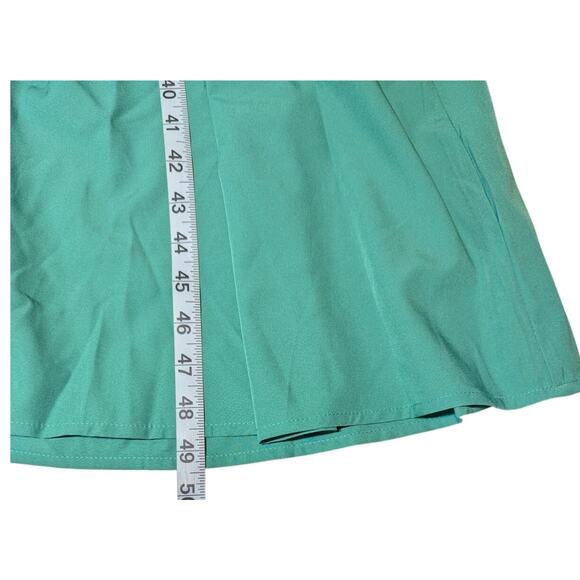 Green Cutout Midi Dress Womens XS Mock Neck Sexy Sleeveless Pleated Party Dress - Picture 6 of 15